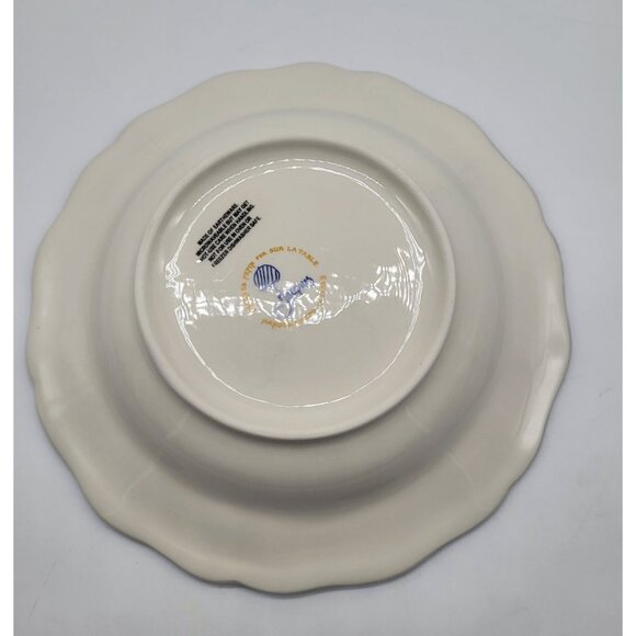 Sur La Table x Jacques Pépin Large Rim Soup Bowl Blue Chickens Rooster Farm - Picture 2 of 6